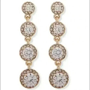 Anne Klein New Crystal Halo Linear Earrings